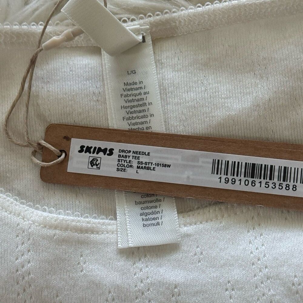 Skims Drop Needle Baby Tee Marble Size Large - Picture 7 of 7